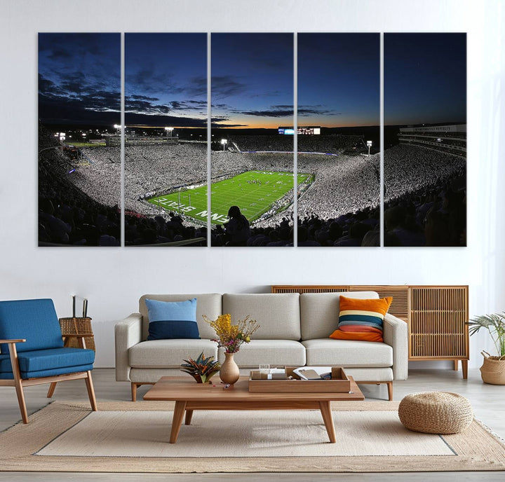 Penn State Nittany Lions Football Team Print - University Park Beaver Stadium Wall Art Canvas Print