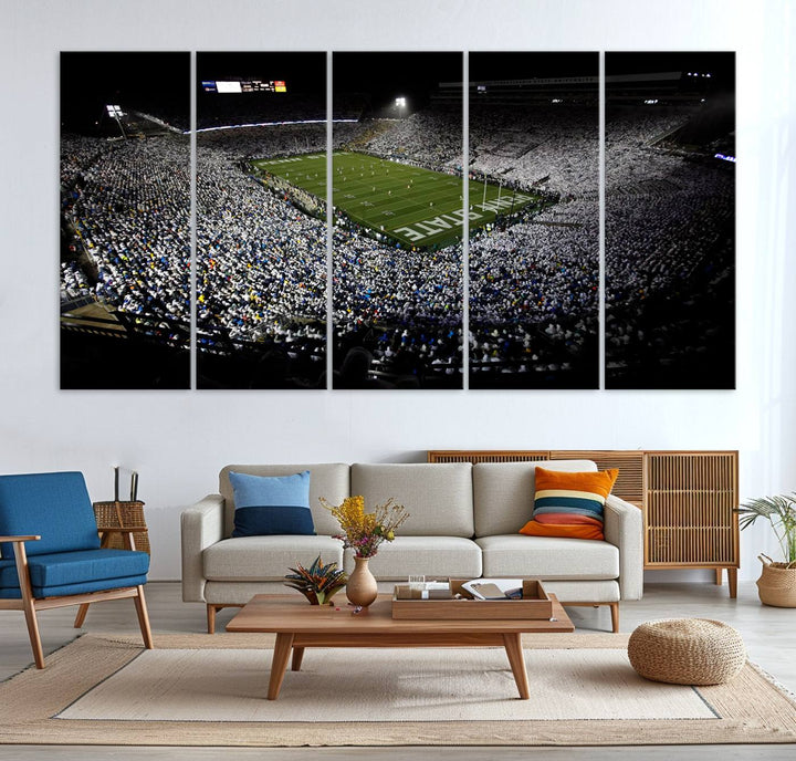 Penn State Nittany Lions Football Team Print - University Park Beaver Stadium Wall Art Canvas Print