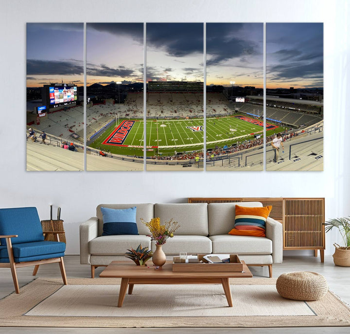 Arizona Wildcats Football Team Print - Tucson Arizona Stadium Wall Art Canvas Print