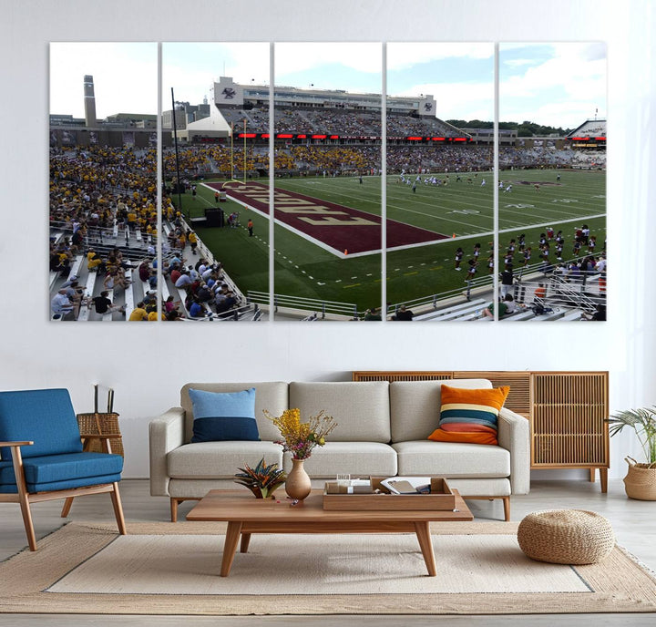 Boston College Eagles Football Team Print - Boston Alumni Stadium Wall Art Canvas Print