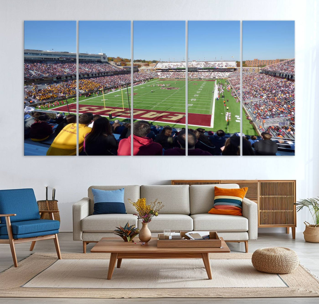 Boston College Eagles Football Team Print - Boston Alumni Stadium Wall Art Canvas Print