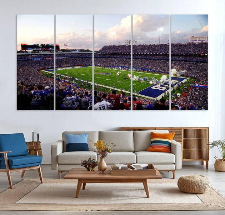 Buffalo Bills Football Team Print - Buffalo Highmark Stadium Wall Art Canvas Print