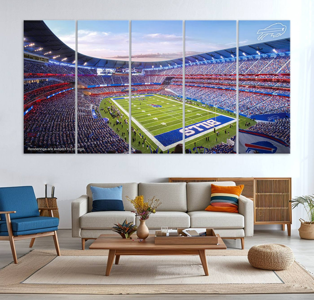 Buffalo Bills Football Team Print - Buffalo Highmark Stadium Wall Art Canvas Print