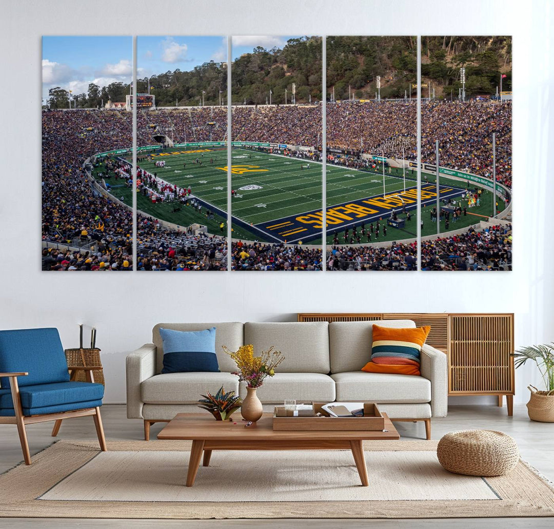 University of California Golden Bears Football Team Print - Berkeley California Memorial Stadium Wall Art Canvas Print