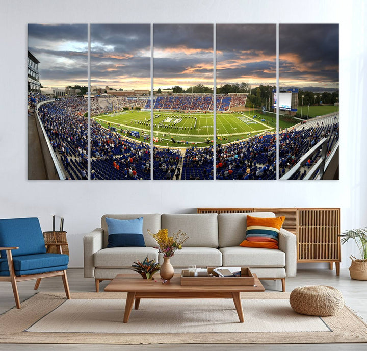 Duke University Blue Devils Football Team Print - Durham Wallace Wade Stadium Wall Art Canvas Print