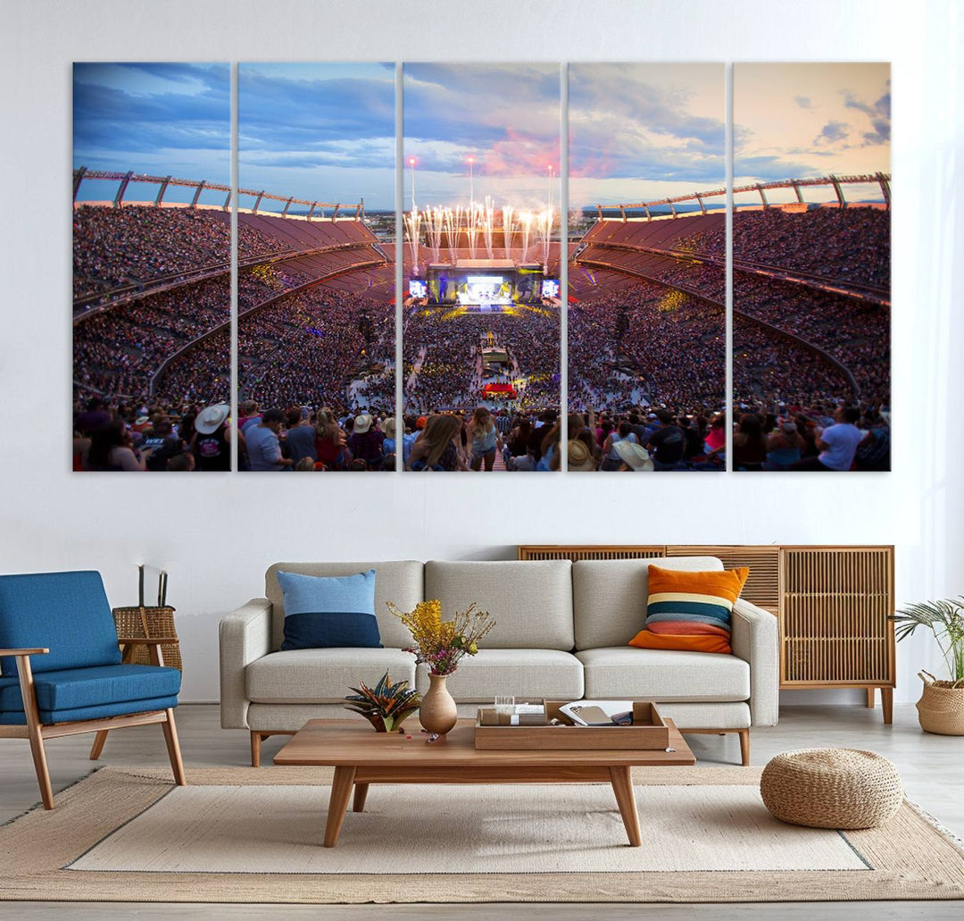 Denver Broncos Football Team Print - Empower Field at Mile High Stadium Wall Art Canvas Print