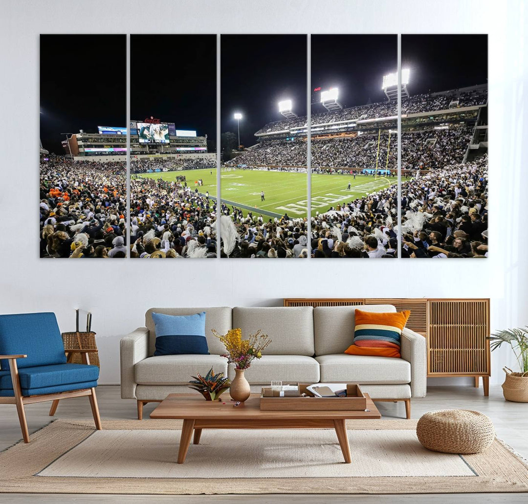 Georgia Tech Yellow Jackets Football Team Print - Atlanta Bobby Dodd Stadium Wall Art Canvas Print