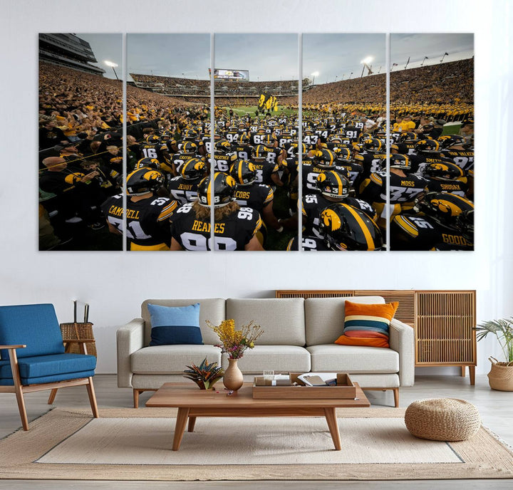 Iowa University Hawkeyes Football Team Print - Iowa City Kinnick Stadium Wall Art Canvas Print