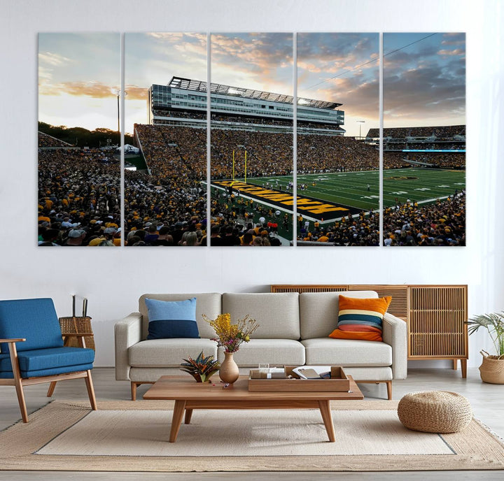 Iowa University Hawkeyes Football Team Print - Iowa City Kinnick Stadium Wall Art Canvas Print