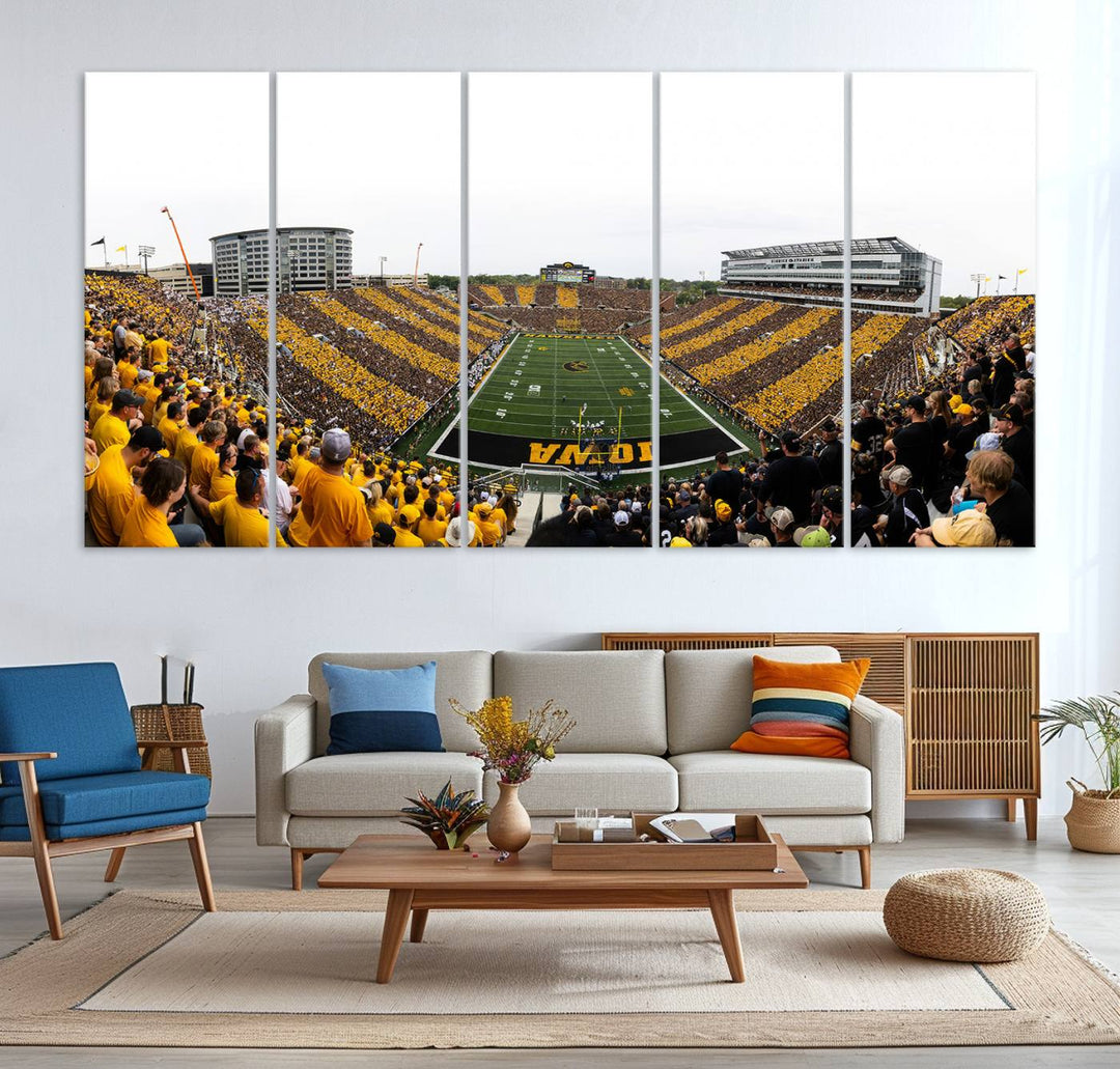 Iowa University Hawkeyes Football Team Print - Iowa City Kinnick Stadium Wall Art Canvas Print