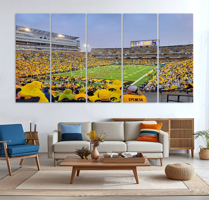 Iowa University Hawkeyes Football Team Print - Iowa City Kinnick Stadium Wall Art Canvas Print