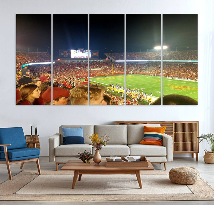 Iowa State University Cyclones Football Team Print - Jack Trice Stadium Ames Wall Art Canvas Print