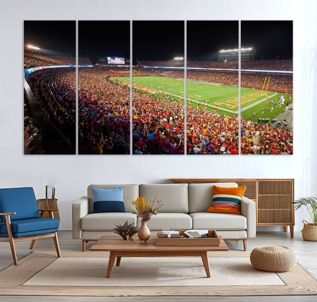 Iowa State University Cyclones Football Team Print - Ames Jack Trice Stadium Wall Art Canvas Print