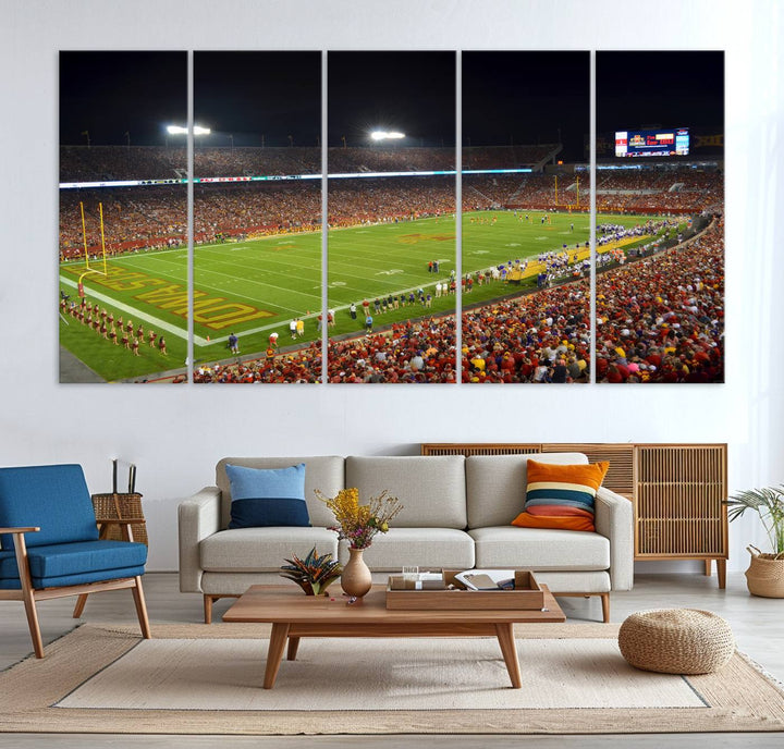 Iowa State University Cyclones Football Team Print - Ames Jack Trice Stadium Wall Art Canvas Print