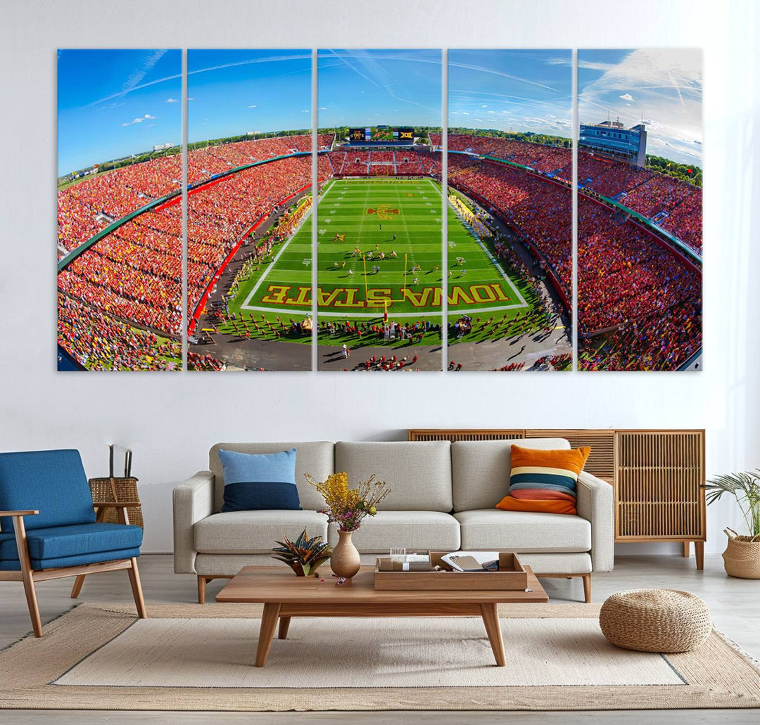 Iowa State University Cyclones Football Team Print - Ames Jack Trice Stadium Wall Art Canvas Print