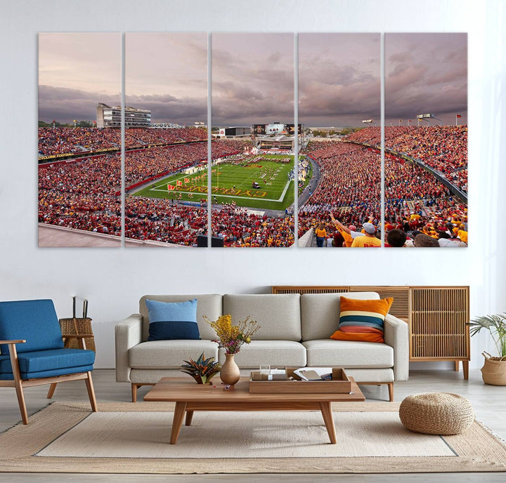 Iowa State University Cyclones Football Team Print - Ames Jack Trice Stadium Wall Art Canvas Print