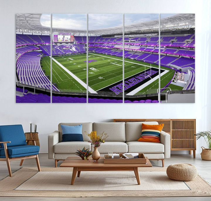 Northwestern University Wildcats Football Team Print - Evanston Ryan Field Wall Art Canvas Print