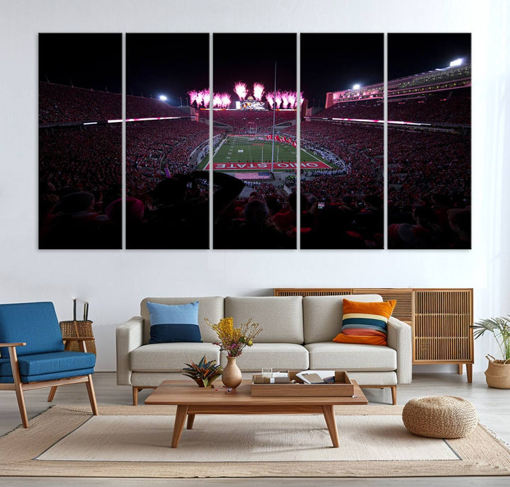 Ohio State University Buckeyes Football Team Print - Columbus Ohio Stadium Wall Art Canvas Print