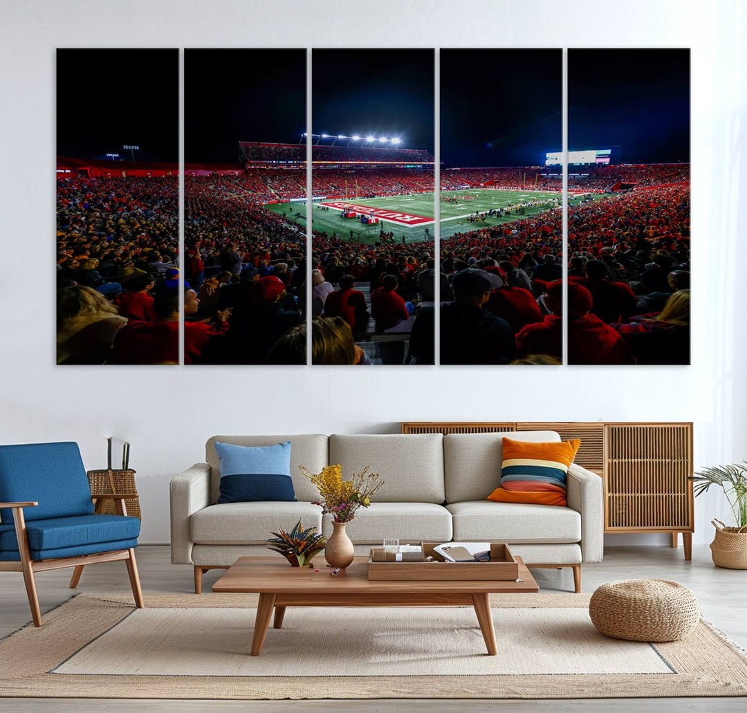 Rutgers Scarlet Knights Football Team Print - SHI Stadium, Piscataway Wall Art Canvas Print