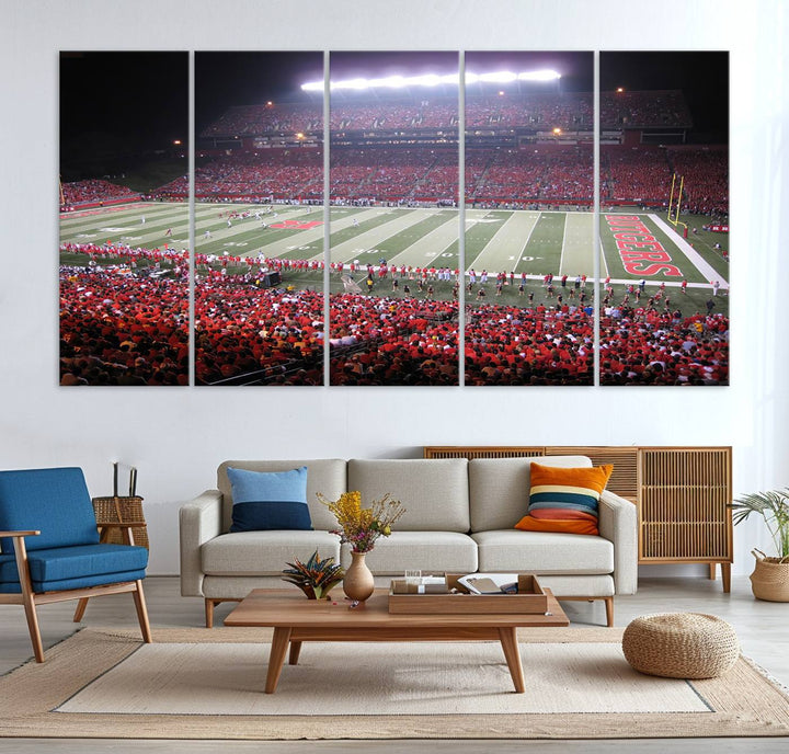 Rutgers University Scarlet Knights Football Team Print - Piscataway SHI Stadium Wall Art Canvas Print