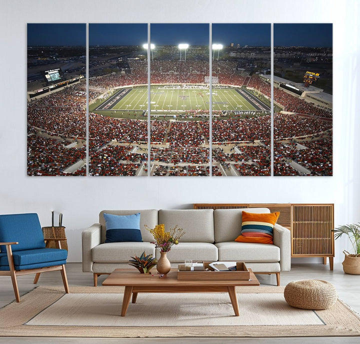 Texas Tech Red Raiders Football Team Print - Lubbock Jones AT&T Stadium Wall Art Canvas Print