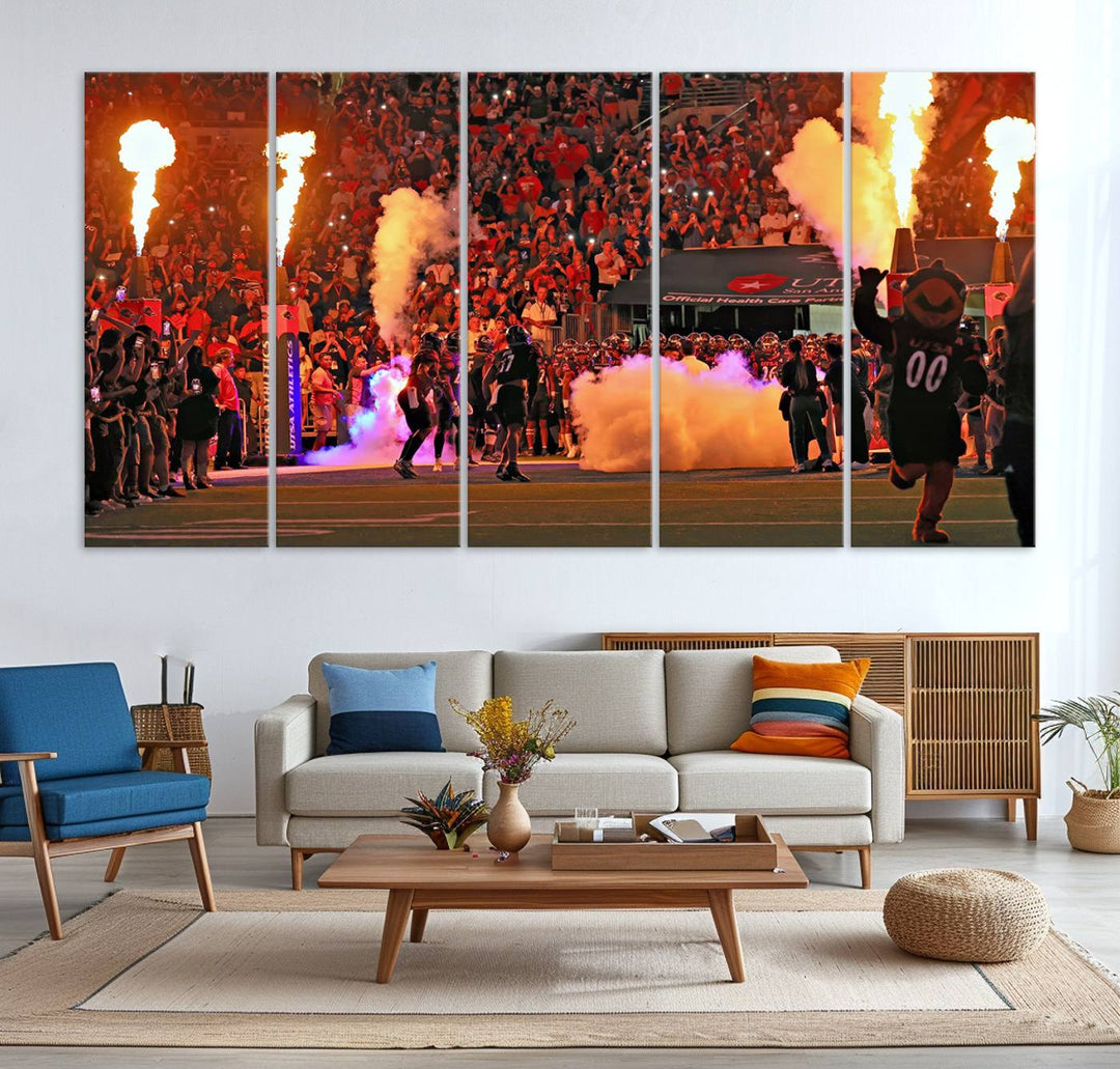 The University of Texas at San Antonio Roadrunners Football Team Print - San Antonio Alamodome Wall Art Canvas Print