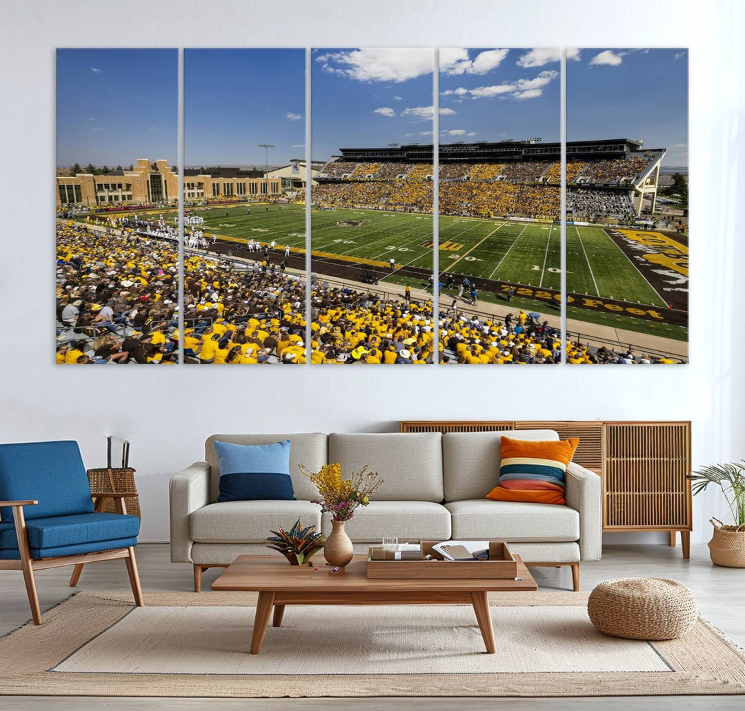 University of Wyoming Cowboys Football Team Print - Laramie Jonah Field at War Memorial Stadium Wall Art Canvas Print