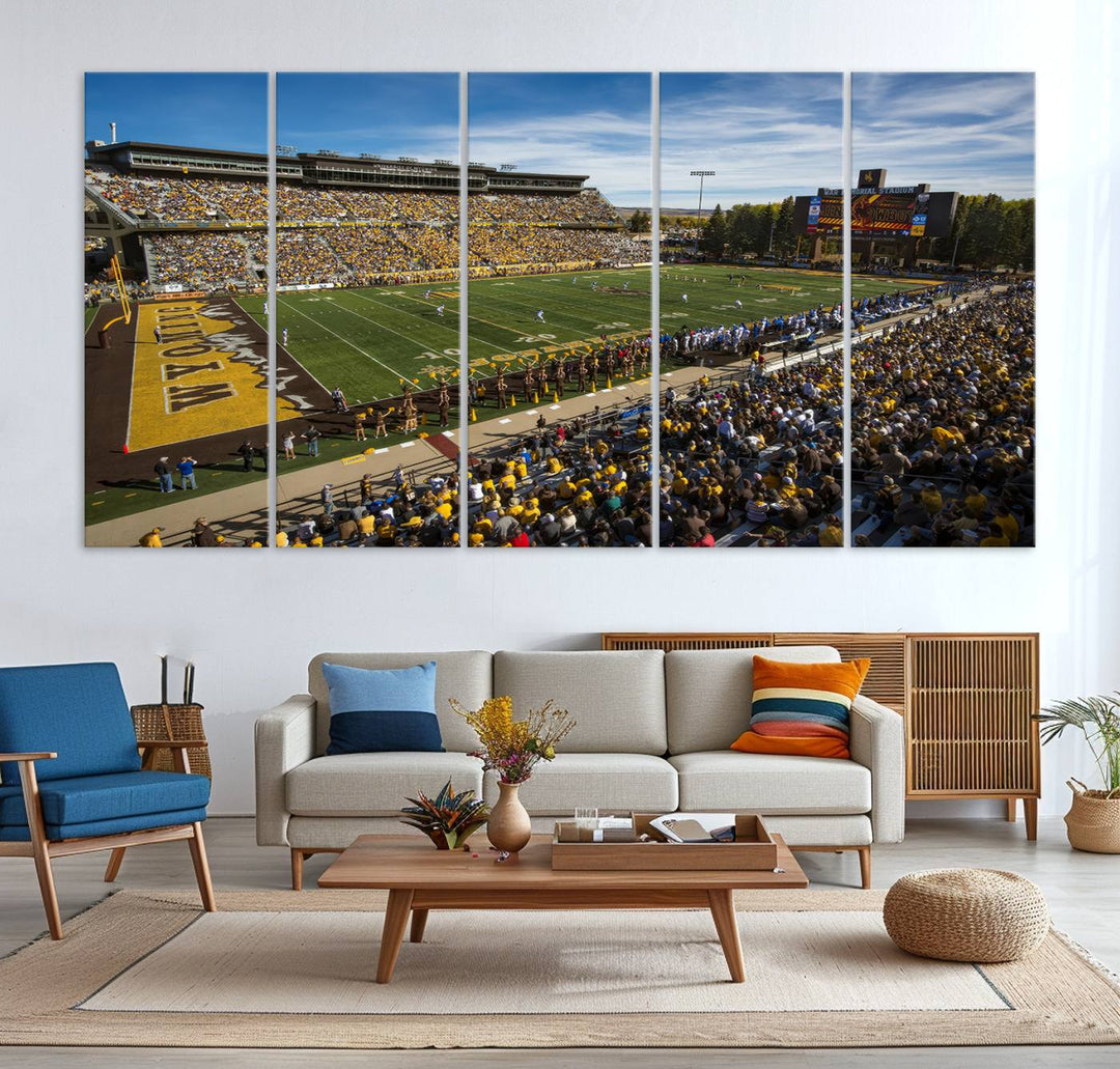 University of Wyoming Cowboys Football Team Print - Laramie Jonah Field at War Memorial Stadium Wall Art Canvas Print