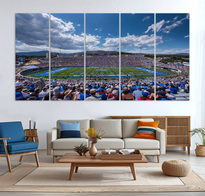 Air Force Falcons Football Team Print - Colorado Springs Falcon Stadium Wall Art Canvas Print