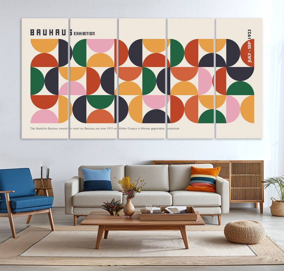 Bauhaus Exhibition 1923 Poster | Geometric Abstract Wall Art | Ready to Hang | Retro Art Print for Modern and Mid-Century Home Decor