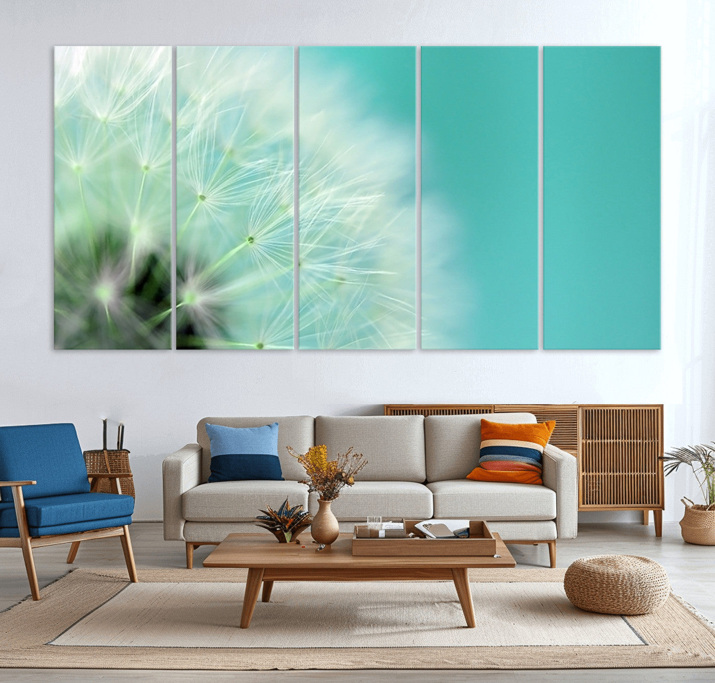 26056-MGV-CV-36X24-DANDELION Flower Wall Art Canvas Print, Canvas Dandelion Floral Wall Art