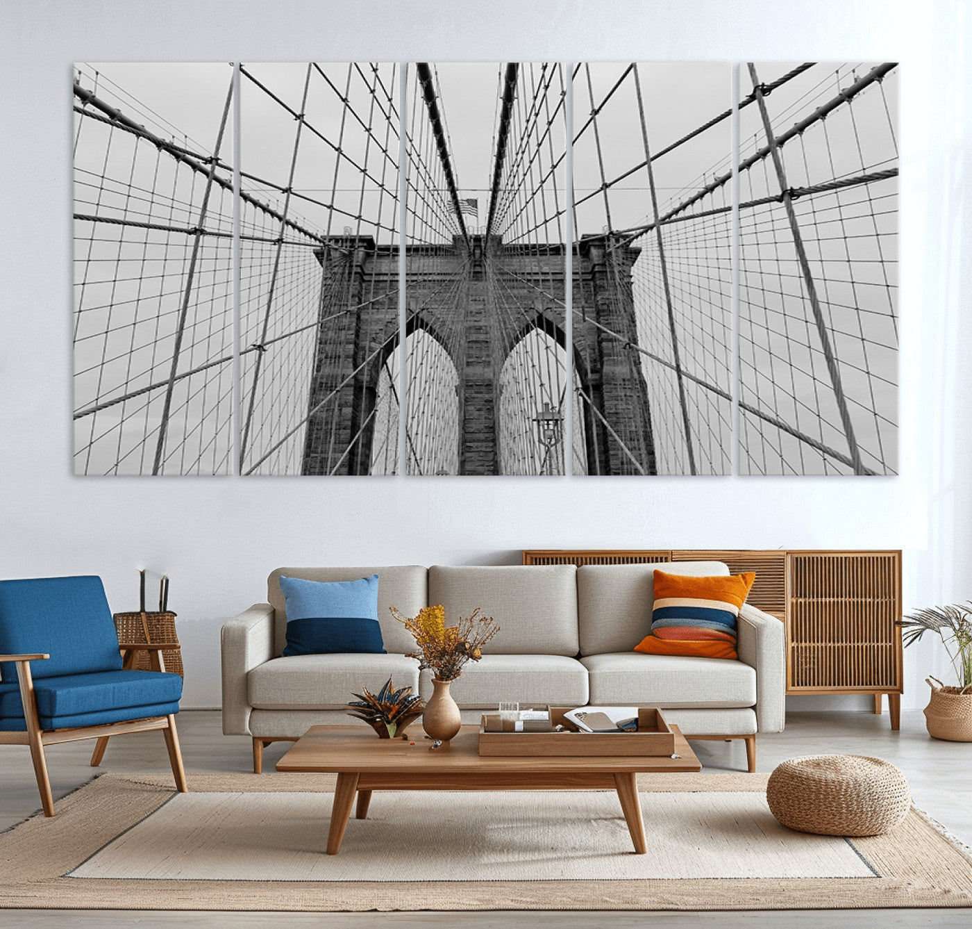 31341-MGV-CV-36X24-Large Brooklyn Bridge Wall Art Canvas Print