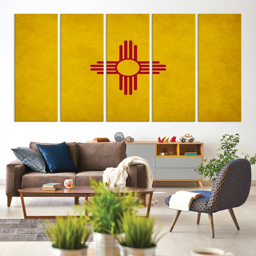 New Mexico States Flag Wall Art Canvas Print