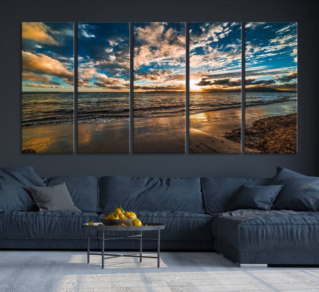 Beach Wall Art - Ocean Sunset Canvas.