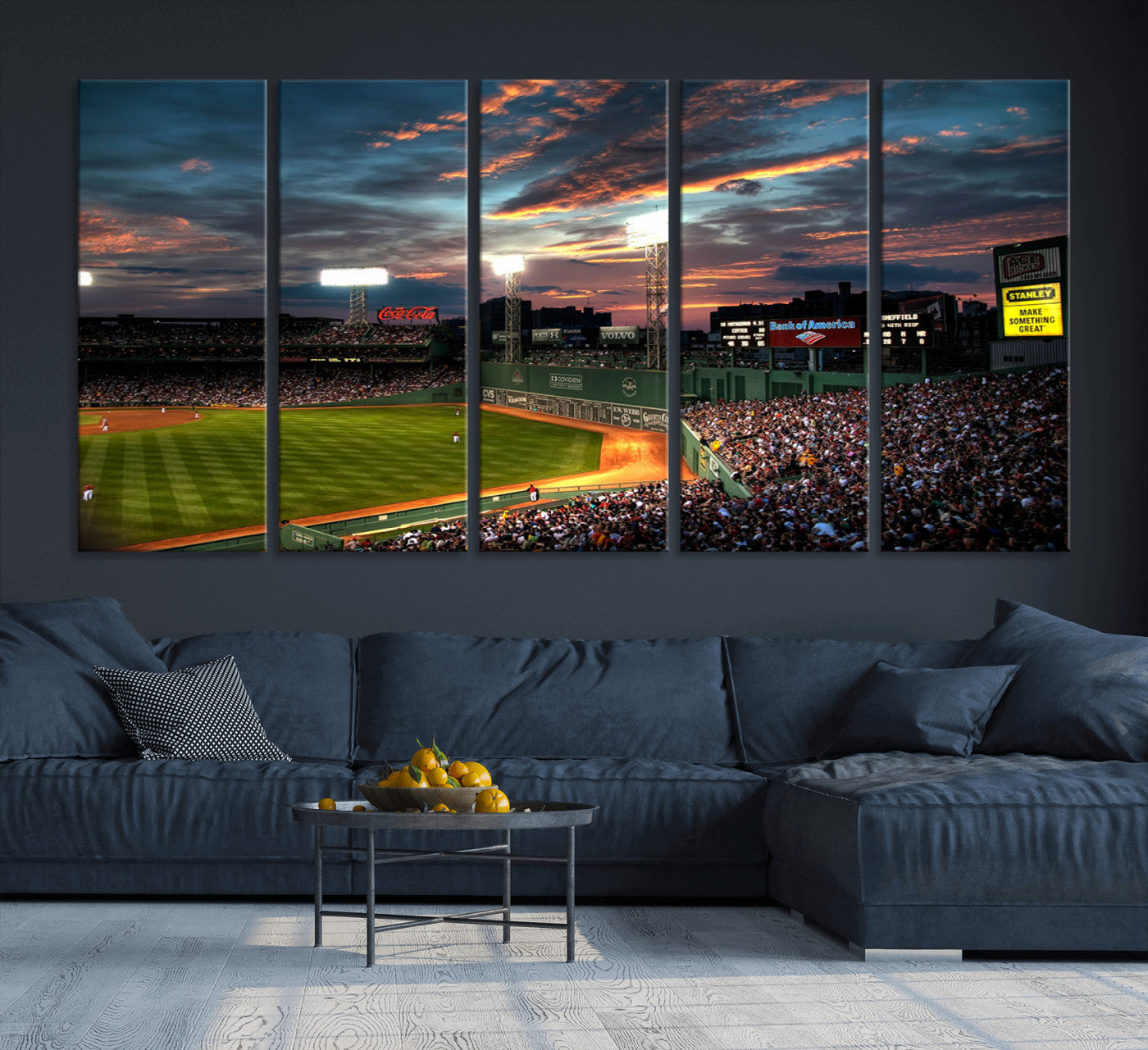 66781-MGV-CV-36X24-Fenway Park Wall Art Canvas Print | Large Baseball Stadium Canvas Print for Boston Red Sox Fans |