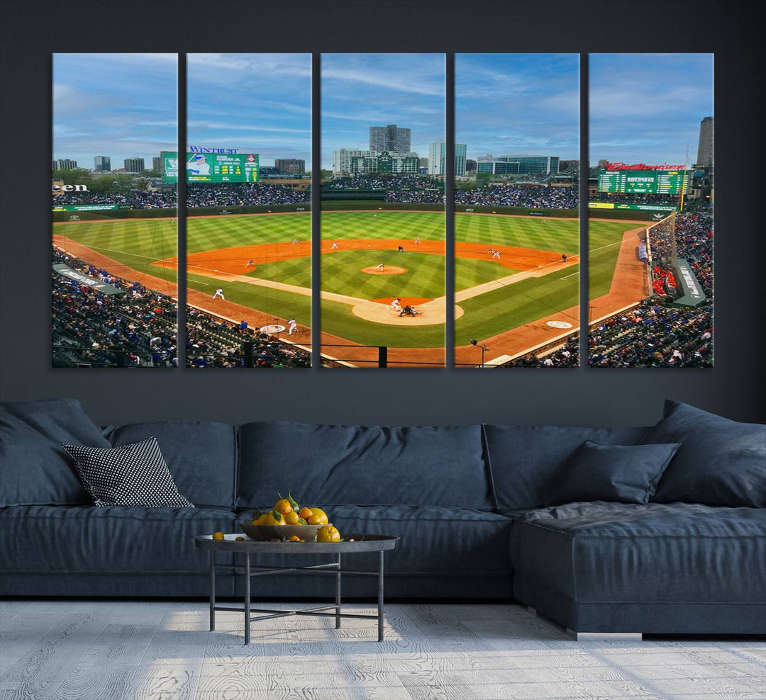 Wrigley Field Cubs canvas wall art.