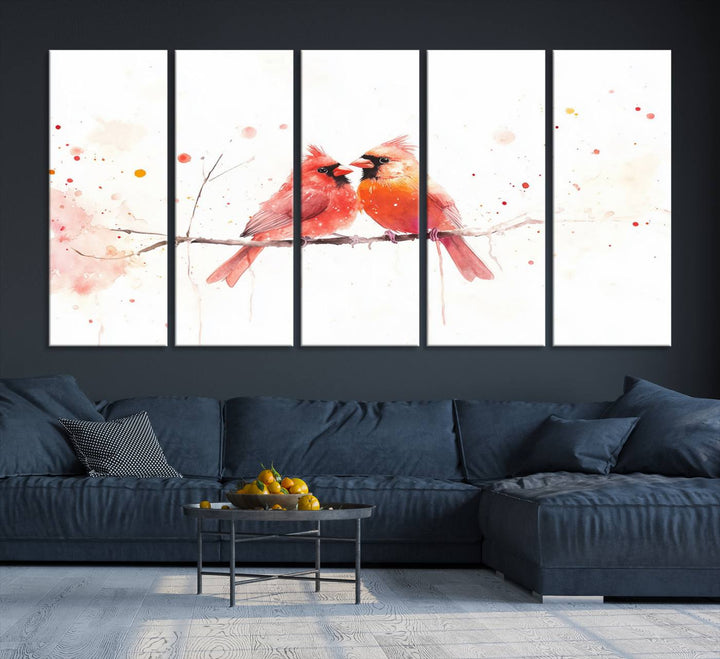 The Cardinal Bird Canvas Wall Art adds vibrant wildlife art to the wall.