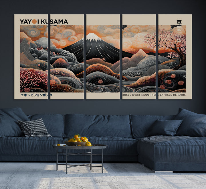 Yayoi Kusama Wall Art Canvas, Large Abstract Print, Framed Kusama Polka Dot Art Print, Yayoi Kusama Wall Decor