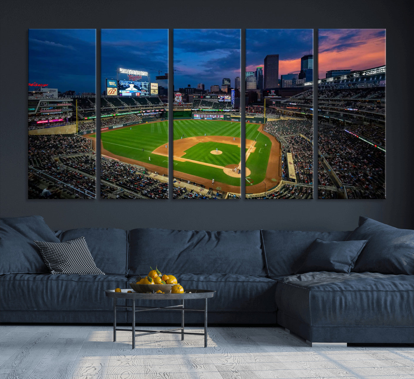 68222753-MGV-CV-36X24-Target Field Wall Art Canvas Print – Baseball Stadium Minneapolis Major League Baseball Iconic Artwork for home, office