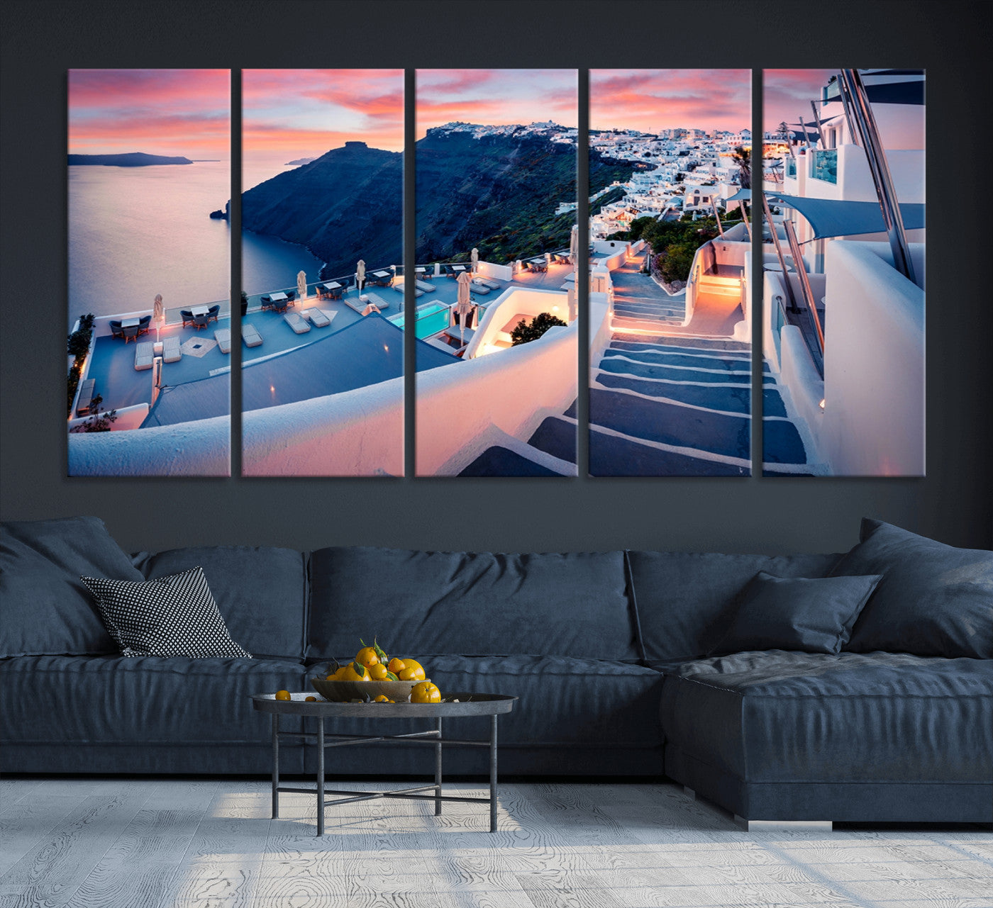 65067-MGV-CV-36X24-Greece Santorini Wall Art Landscape Canvas Print