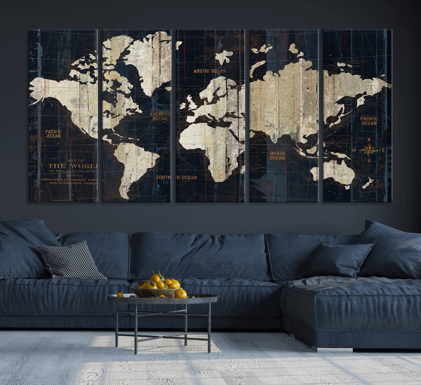 14651-MGV-CV-36X24-Push Pin World Map Canvas Print – Framed Wall Art for Couples to Track Their Travels – Anniversary Gift or Home Adventure Decor