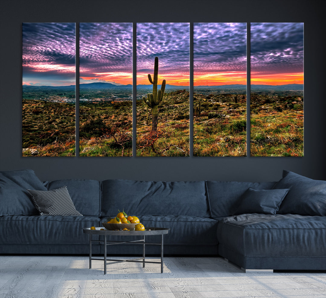 Arizona Desert Sunset Wall Art Canvas Print, Phoenix Wall Art Print