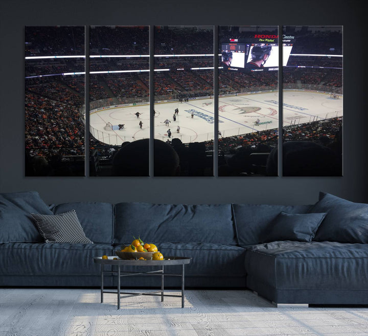 Honda Center California Anaheim Ducks Hockey Stadium Wall Art Canvas Print