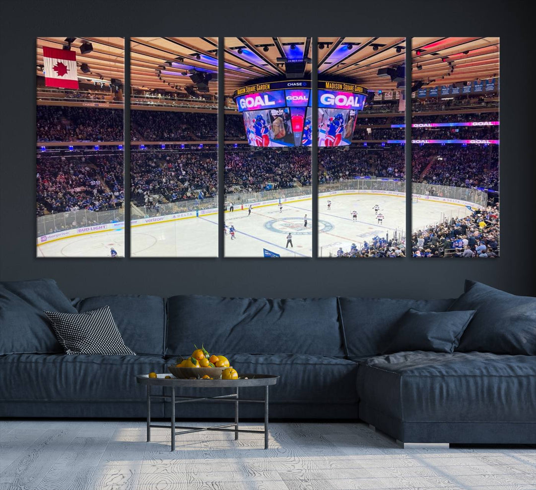 Madison New York Rangers Hockey Stadium Wall Art Canvas Print