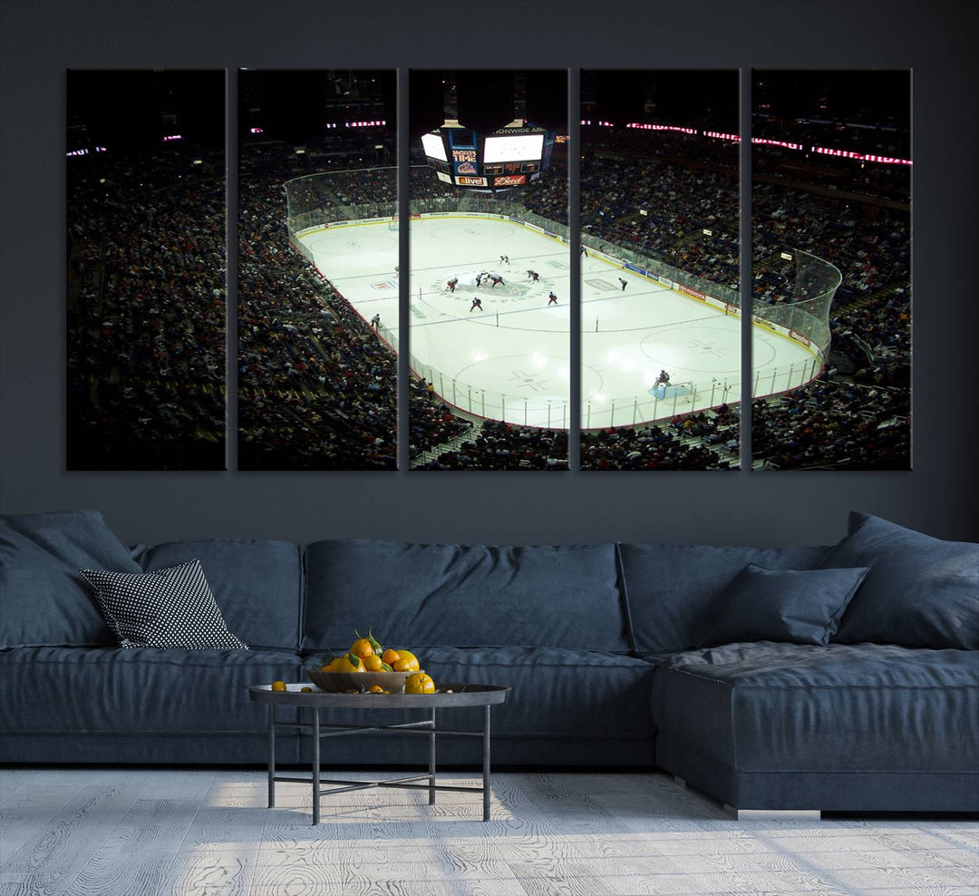 Nationwide Arena Ohio Columbus Blue Jackets Hockey Stadium Wall Art Canvas Print