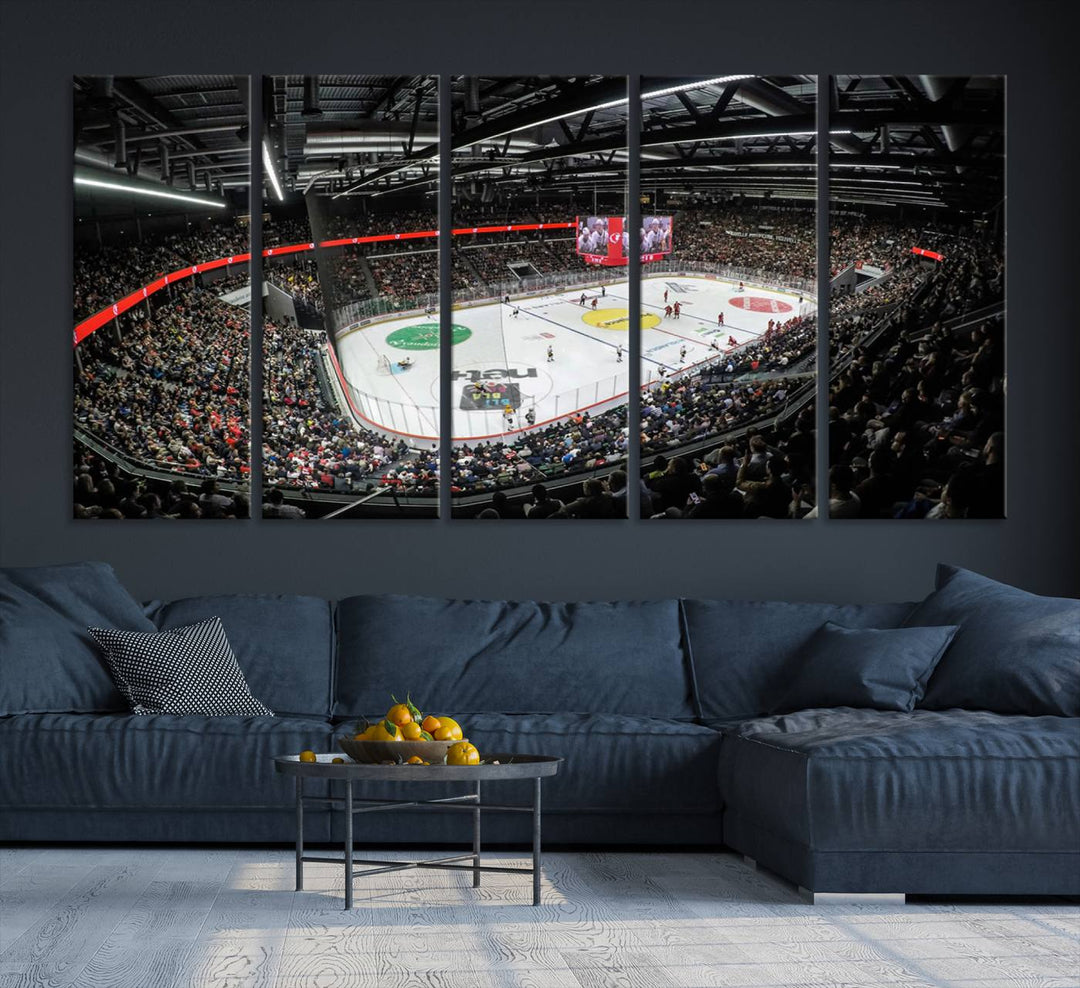 Vaudoise Lausanne Ice Hockey Arena Stadium Wall Art Canvas Print