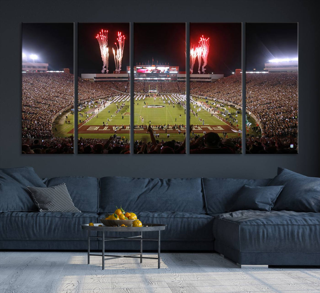 Florida State Seminoles Football Team Print - Tallahassee Doak Campbell Stadium Wall Art Canvas Print