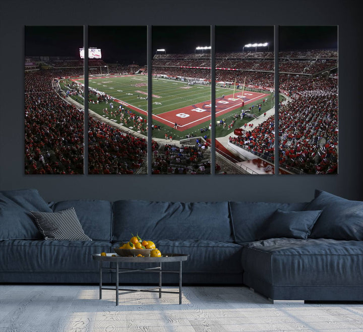 Houston Cougars Football Team Print - Houston TDECU Stadium Wall Art Canvas Print