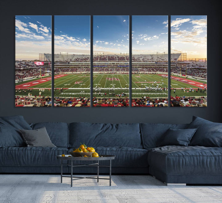 Houston Cougars Football Team Print - Houston TDECU Stadium Wall Art Canvas Print