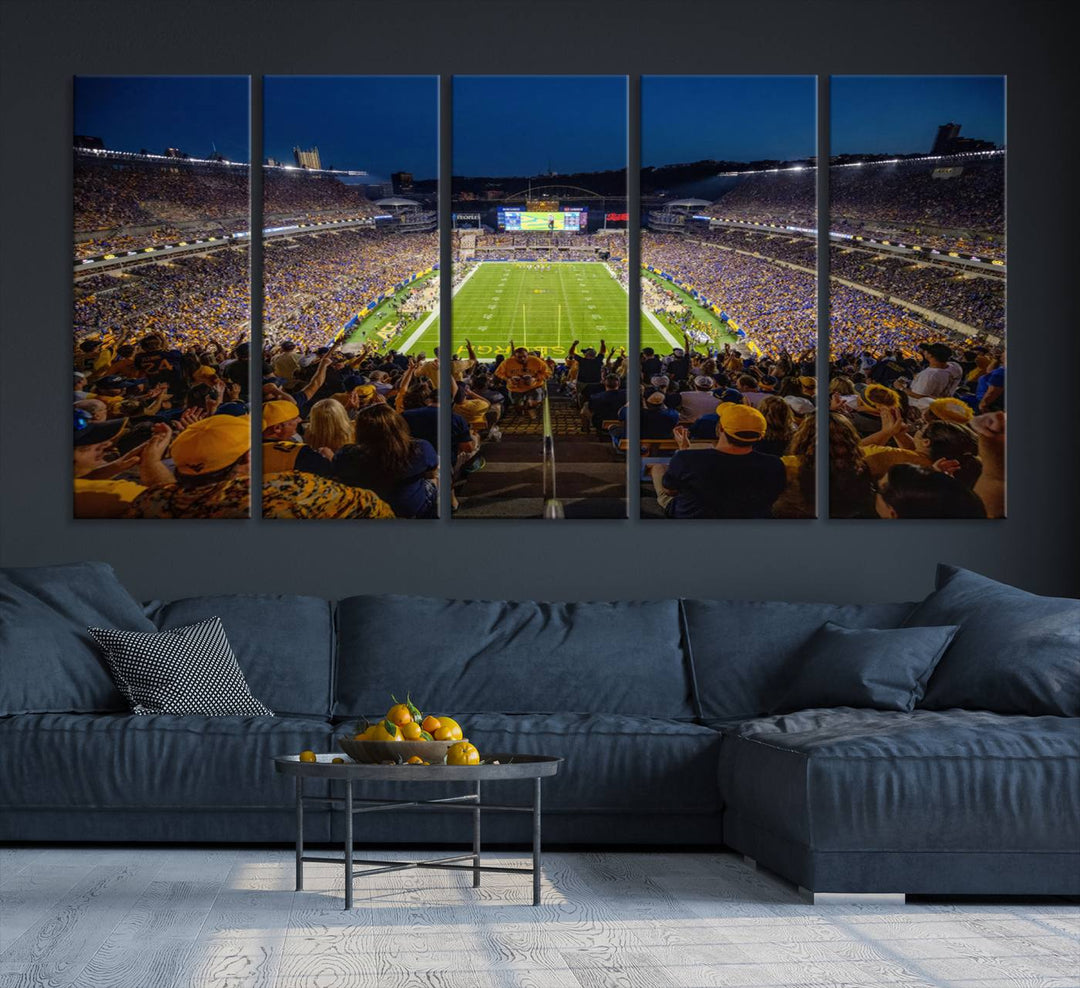 Pittsburgh Panthers Football Team Print - Pittsburgh Acrisure Stadium Wall Art Canvas Print